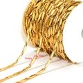 18k gold plated stainless steel diamond link chain 15mm on spool for DIY jewelry - 3*15mm Stick Chain / Gold