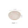 Square beige fruit plate with gold rim, 145mm diameter, elegant lightweight design - Beige-Deep Round Dish