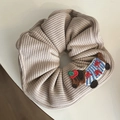 Coletero de punto beige con bordado de perro de dibujos animados y tejido de canalé - 2# Coletero Té con Leche Perro