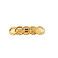 Barrette en métal doré avec cinq anneaux torsadés entrelacés de style moderne - Or Cinq Anneaux Pince à Ressort
