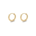 Classic golden stainless steel hoop earrings with a polished finish on white background - 2.0*8mm / Gold