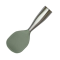 Standing silicone rice paddle in green and silver stainless steel handle - Green Stainless Steel Handle