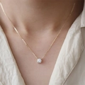 Collana Solitario In Zirconia Oro