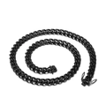 Gepolijste zwarte dikke Cubaanse ketting van titaniumstaal met veilige sluiting - 50cm*10mm(KN84718-Z) / Zwart