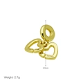 Detailed view of gold interlocking heart charms engraved with Sis and Sister text - DB2408013-B (Gold Triple Hearts Sis Pendant)