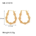 Detail of 18k gold plated spiral earrings showing 3.4cm size and unique bamboo texture - Bamboo Texture Woven Large Earrings (NB-E1019) / Gold