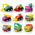 9-piece set of colorful mini cartoon construction vehicle toys with cute facial expressions - Colorful Construction Vehicle Set