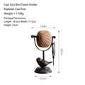 Vintage cast iron bird garden twine holder with jute rope and scissors for storage - Cast Iron Bird Winder 8812