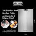 Extra large 304 stainless steel cutting board 46x30cm with brushed finish surface - 46*30cm/SUS304