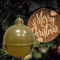Outdoor inflatable Christmas ball ornament in metallic olive green with hook - Small Gold Bell
