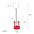 Guitar shaped bottle opener keychain in vibrant red finish with detailed metal accents - Double Cutaway Electric Guitar / Red