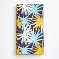 Travelers notebook with tropical palm leaf pattern and black elastic closure band - Radiant
