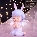 Purple resin angel bunny girl money box for bedroom decor, size 13x9.5x17cm - Medium Purple Money Box