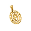 Pendentif lettre P en acier inoxydable doré 18 carats avec nacre blanche - Lettre P (Pendentif Seul)