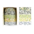 Pastel floral washi tape set with five rolls of spring botanical patterns in a box - Spring Flower Romantic 8