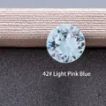 Titanium steel cartilage stud earring with light pinkish blue zircon in round cut - Light Pink Blue 6.2MM(A013-42#)
