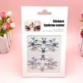 3D colorful reflective eyebrow art stickers for face and body makeup on white card - A18-6 Fish Tail (White)