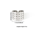 Silver hollow wide open ring with dimensions 1.6cm height and 4.9g weight details - Tyr0398 / Adjustable Open