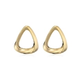 Close-up of gold-plated copper earrings with a twisted irregular triangular design - 42909-Twisted Geometric Triangle Earrings