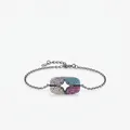 S925 sterling silver black star bracelet with colorful zircon geometric pendant - Bracelet