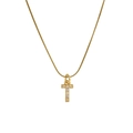 Classic 18k gold plated T-letter pendant necklace with micro-pave cubic zirconia - Letter T