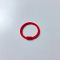 Elastic red hair band for children featuring a matching smooth cylindrical bead - Red