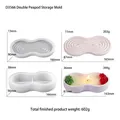 Macro view of D3566 silicone mold for striped pea-shaped storage boxes and trays - D3566-Double Pea Pod Storage Box Mold