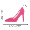 Pink high heel embroidered patch detail showing precise 6.3cm x 5cm dimensions - Shoes Patch 16#