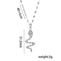 Silberne Schlangenkette mit klaren Zirkonsteinen an 40+5cm verstellbarer Kette - Silber (Weiße Zirkonia)