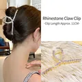 Elegant 11cm gold metal hair claw clip with rhinestones for sophisticated updos - 7# Large Rhinestone Metal Claw Clip / 11cm