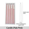 Set di 4 candele profumate a stelo rosa chiaro in confezione regalo da 25 cm - Set di Candele Coniche / Rosa Chiaro Tinta Unita