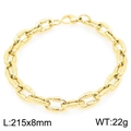 Bracciale a catena a O in acciaio inossidabile dorato da 8 mm con anelli strutturati - Colore Oro (KB204034-ZCG)