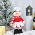 Simpatica bambola chef di Natale telescopica rossa con grembiule per decori festivi - Bambola Telescopica Chef di Natale Femmina