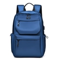 Deep blue business laptop backpack with waterproof fabric and multi-layer zipper storage - 9146 Blue