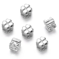 Macro shot of silver four-leaf clover CCB beads for DIY jewelry making and crafts - Silver Style 04 (Clover)