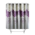 Waterproof polyester shower curtain with purple and white large floral print for bathroom - Molly Large Purple Flower