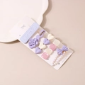 Detail of purple hair clip set with artificial pearls and crystal resin charms - B Style-Purple Collection