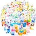 Dettaglio di vari adesivi colorati di bubble tea e bevande in stile cartone animato - Serie Tè al Latte (T01041420)