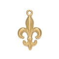 Gold plated stainless steel fleur-de-lis charm pendant for DIY jewelry making - Gold 560# Fleur-de-lis / 13*22.5mm