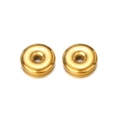 Polished golden donut-shaped beads for DIY jewelry making necklaces and bracelets - Hydraulic Round - Gold