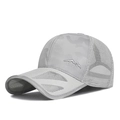 Casquette trucker grise camouflage réglable avec maille respirante et broderie sport - Réglable / Gris clair