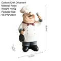 Harz Cartoon Koch Figur mit Pfanne und Löffel für Küche Heimdekoration Ornament - 150401 Spoon Chef