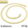 Collier chaîne serpent plate dorée 450x4mm avec fermoir mousqueton pour femme - Collier Or 4mm 45cm