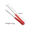 24cm stainless steel food tongs with red non-slip handle for BBQ and baking, 64.3g - Silicone Medium (430 Stainless Steel)