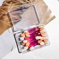 Double-ended eyeshadow brushes with rose red handle in a clear storage case - 6.5cm Purple Handle Skin White Sponge - 25 Pcs Box
