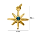 Ciondolo a stella a otto punte dorato con gemma blu, misura 18mm per 15mm - Zirconia Blu