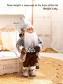 Standing Santa Claus doll in grey snowflake coat holding lantern, 45cm height variant - Grey 45cm