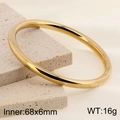 Detailed view of 18k gold plated 6mm titanium steel bangle with 68x6mm size dimensions - Gold
