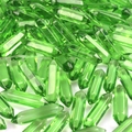 Colonne di cristallo verde lucido a doppia punta esagonale per gioielli fai-da-te - Verde Trasparente