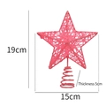 Pink glitter star Christmas tree topper with spiral base measuring 19cm high and 15cm wide - 15CM / Pink